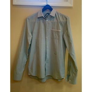 Men's Diesel Green Striped Dress Shirt