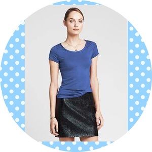 Banana Republic Luxe-Touch Piped Tee Blue Dust XL