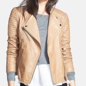 NWT Treasure & Bond Tan Distressed Leather Jacket