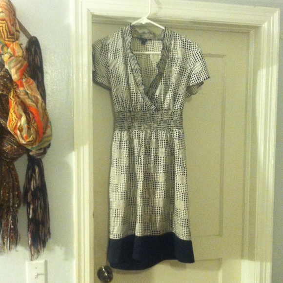 Banana Republic Navy and champagne dress.