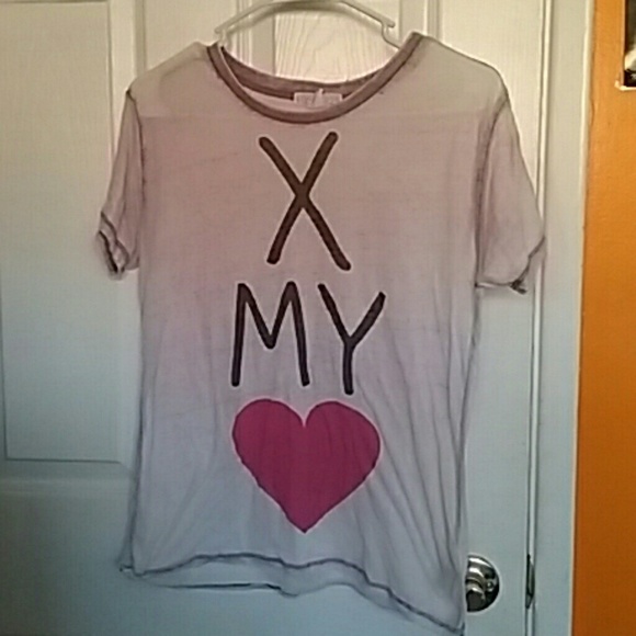 Forever 21 "X MY HEART " Acid wash Tee shirt