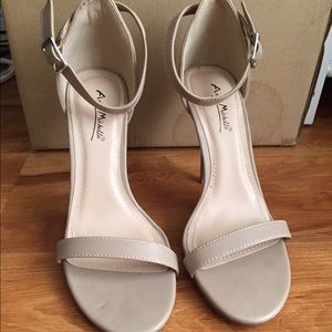 Nude/ tan strappy heels
