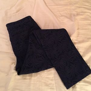 Navy palm leaf color on color jeans