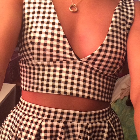 Missguided crop top and skirt