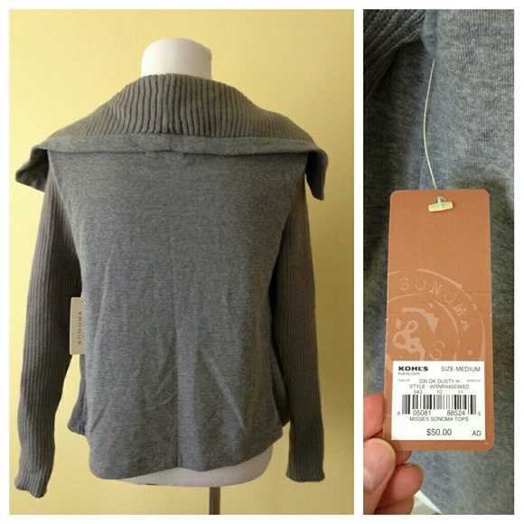 NWT Grey Sonoma Sweater Jacket Size M - Picture 3 of 4