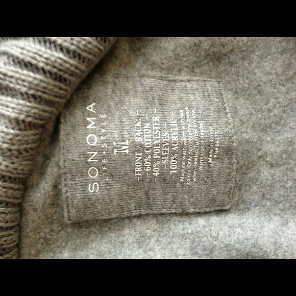 NWT Grey Sonoma Sweater Jacket Size M - Picture 4 of 4