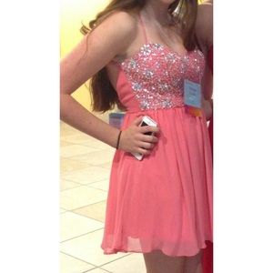 Pink Homecoming Dress w/ Beading