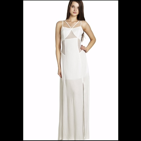 BCBG Mesh Panel Maxi Dress