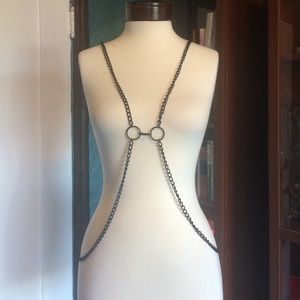 ASOS Black metal chain harness