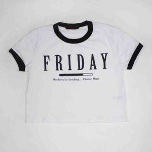 NWOT Friday crop tee