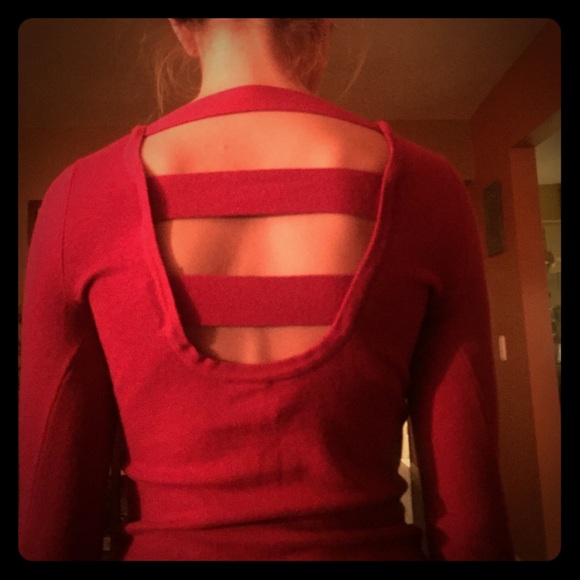 Beautiful red open back sweater
