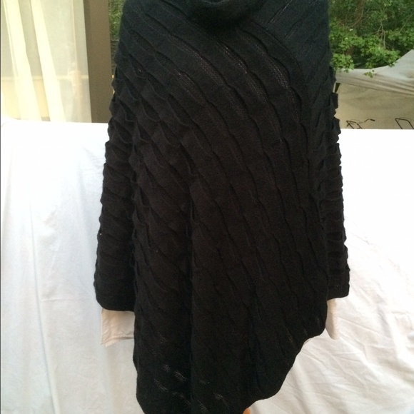 Textured black poncho