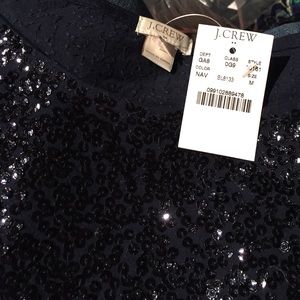 Navy top, Sequins, about 3/4 sleeve