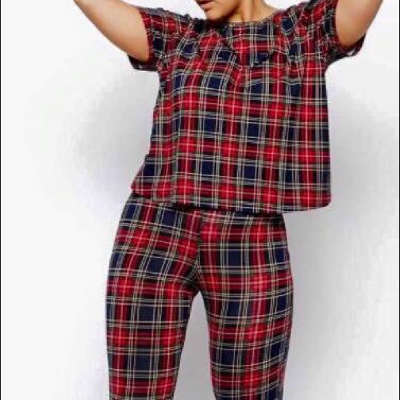 Asos 2 piece boxy top and tights in plaid