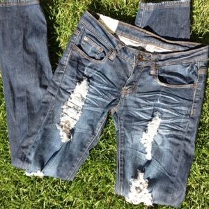 Distressed jeans
