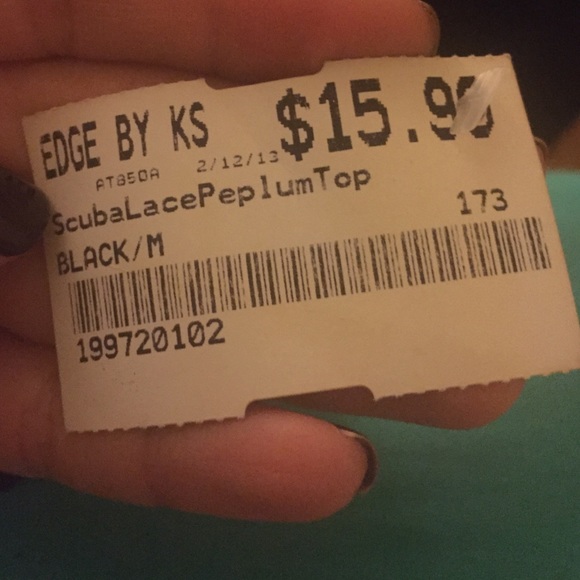 "Edge by KS" Black Lacey peplum top - Picture 4 of 4