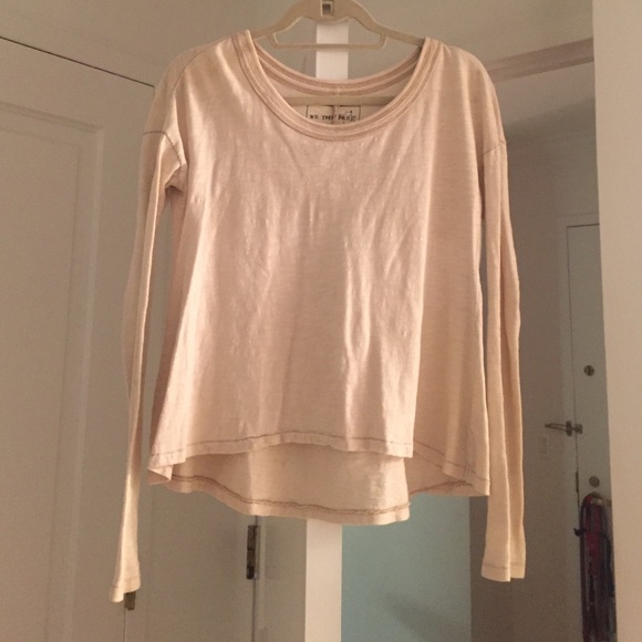 Free People Cream Knit Top
