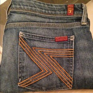 7 for all mankind boot cut crop jeans