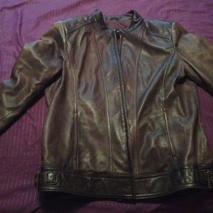 Brown leather jacket