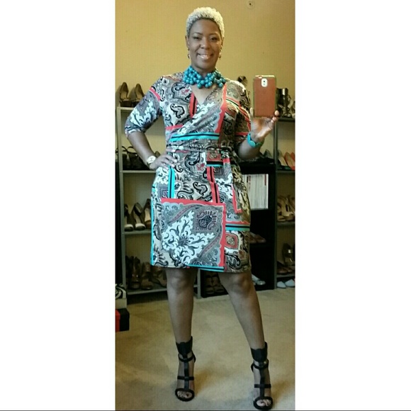 Eclectic Pattern Wrap Dress