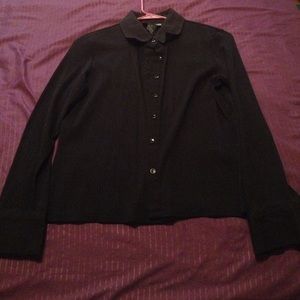 Black button up light weight shirt