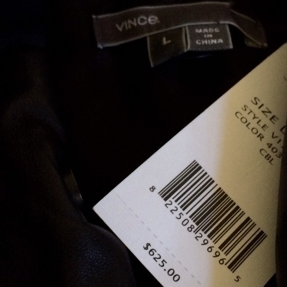 FINAL SALE Vince Leather Linen Blend Black Vest - Picture 4 of 4