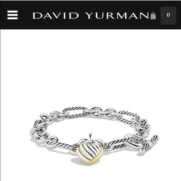 David Yurman Cable Heart Charm Bracelet