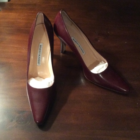 Burgundy Manolo Blahnik heels