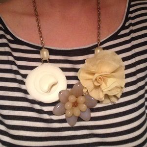 Whimsical floral statement necklace