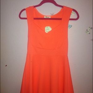 Neon coral dress