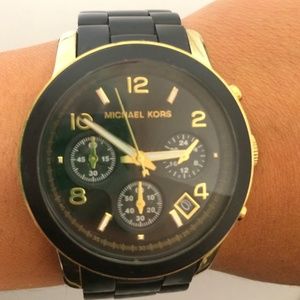 Michael Kors Black Rubber Strap Watch