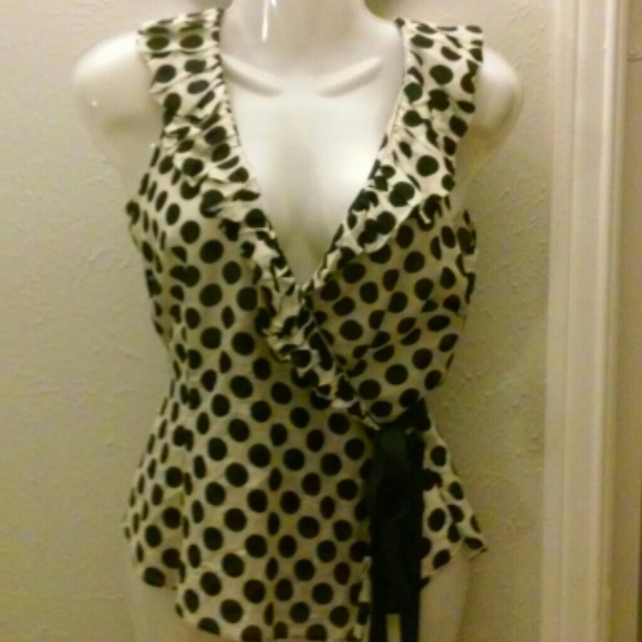 Zara polka dot wrap top