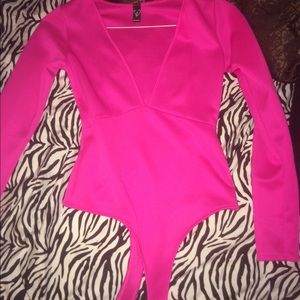 Pink cleavage one piece