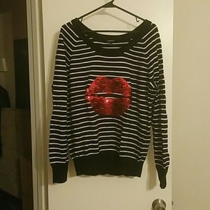 Sequin lips sweater