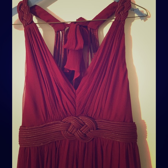 BCBGMAXAZRIA floor length red gown