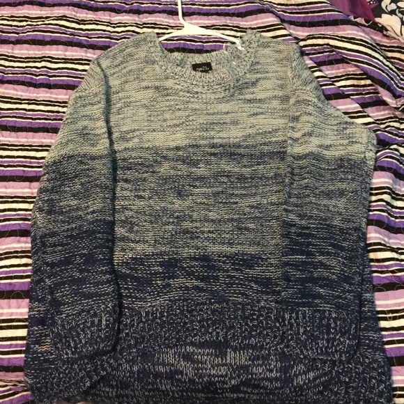 White and blue sweater