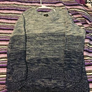 White and blue sweater