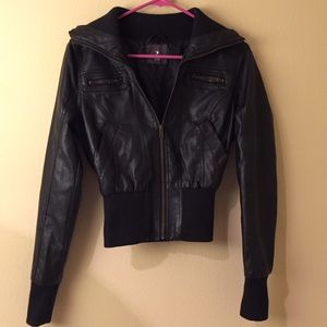 Pleather bomber jacket
