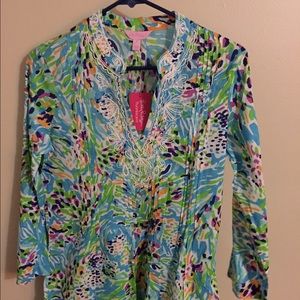 NWT Lilly Pulitzer Sarasota tunic Sea Soirée S