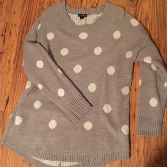 Grey and white polka dot sweater