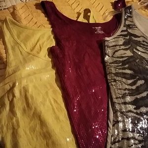 Bundle of 3 sequins tank tops