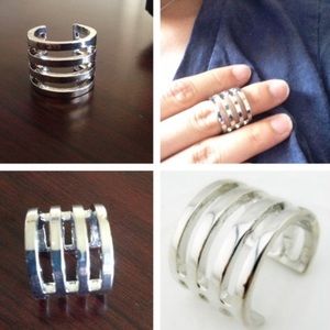 Silver Bars Statement Ring
