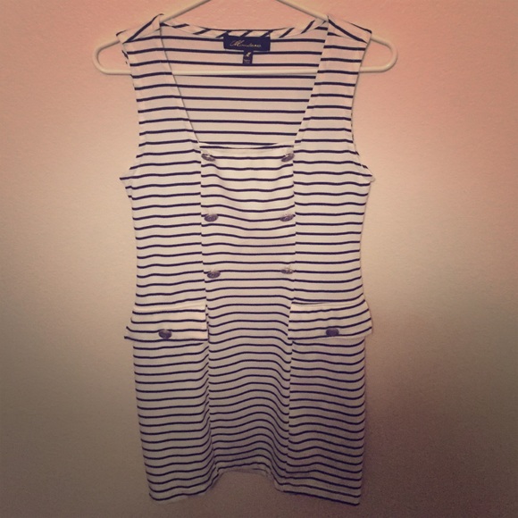 Striped black and white dress