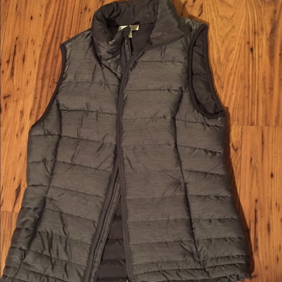 Gray puffy vest