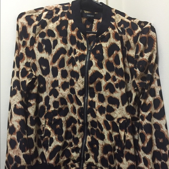 Lightweight bomber cheetah print jacket