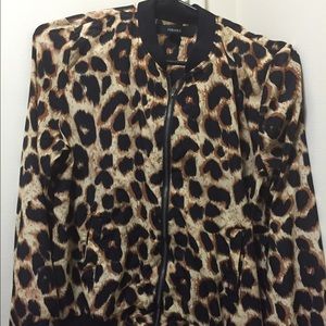 Lightweight bomber cheetah print jacket