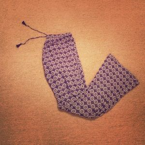 Blue patterned gypsy pants