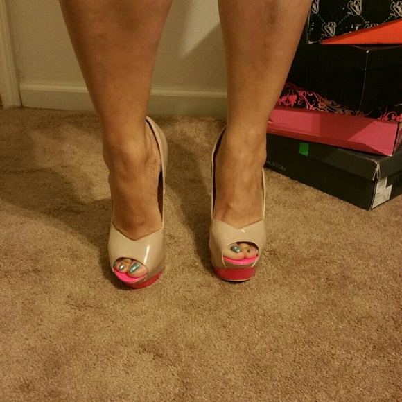 Cute nude and pink stiletto heel