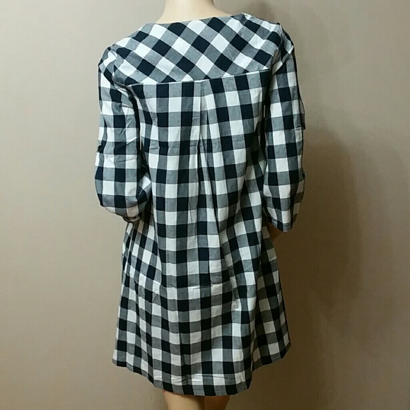 SOLD NWOT NAVY BLUE CHECKER SHORT DRESS - Picture 4 of 4
