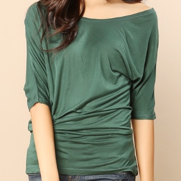 White asymmetric basic long top.